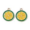 Light Gold Tone Alloy Enamel Pendants ENAM-F145-02G-01-2