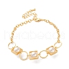 Brass Link Bracelets for Women BJEW-P342-14G-1