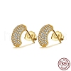 Arch 925 Sterling Silver Cubic Zirconia Stud Earrings for Women EJEW-P231-37G-4