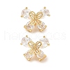 Brass Micro Pave Clear Cubic Zirconia Charms KK-A259-25A-G-1