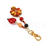 Thanksgiving Day Handmade Glass Seed Beaded & Silicone Turkey Pendant Decorations HJEW-MZ00272-4