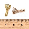 Rack Plating Brass Micro Pave Clear Cubic Zirconia Ice Pick Pinch Bails KK-K340-07-3