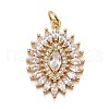 Rack Plating Brass Clear Cubic Zirconia Pendants KK-M229-34G-1