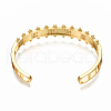 Brass Micro Pave Clear Cubic Zirconia Cuff Bangles BJEW-N302-006D-NF-2