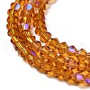 Transparent Electroplate Glass Beads Strands EGLA-A039-T4mm-L28-3