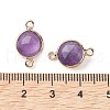 Natural Amethyst Connector Charms G-C102-09F-G-3