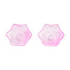 Transparent Two Tone Spray Painted Glass Beads GLAA-Q089-002B-007-3