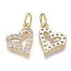 Brass Micro Pave Cubic Zirconia Charms ZIRC-F111-19G-2