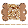 CHGCRAFT 5M Brass & CCB Plastic Imitation Pearl Curb Chains DIY-CA0002-07-1
