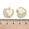 Brass Micro Pave Clear Cubic Zirconia Pendants KK-L213-042G-01-3