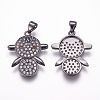 Brass Micro Pave Cubic Zirconia Pendants ZIRC-F054-39B-1
