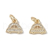 Brass Micro Pave Clear Cubic Zirconia Pendants KK-S367-13B-1