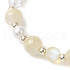 Synthetic Moonstone & Glass Round Beaded Stretch Bracelets BJEW-JB11858-04-4