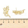 Brass Micro Pave Clear Cubic Zirconia Stud Earring Findings KK-Z106-02G-08-3