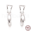 Anti-Tarnish Rhodium Plated 925 Sterling Silver Ice Pick Pinch Bails STER-D035-40C-03P-3