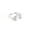 Stylish Adjustable Stainless Steel Wolf Cuff Rings for Women CD3807-8-1