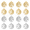 DICOSMETIC 16Pcs 4 Style 304 Stainless Steel Textured Pendants STAS-DC0013-03-1