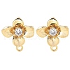 Brass Clear Cubic Zirconia Stud Earring Findings KK-A238-01E-G-1
