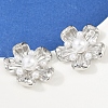 Flower Brass ABS Imitation Pearl Stud Earrings EJEW-M082-08P-4