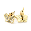 Butterfly Real 18K Gold Plated Brass Stud Earrings EJEW-L269-094G-02-2