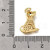 Brass Micro Pave Clear Cubic Zirconia Pendants KK-F899-02A-G-3