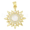 Rack Plating Brass Micro Pave Clear Cubic Zirconia Pendants KK-P287-46B-G-1