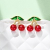 Cherry Brass ABS Plastic Pearl Stud Earrings EJEW-U062-04B-02G-2