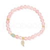 Synthetic Cherry Quartz Glass Stretch Bracelets BJEW-JB11961-01-2