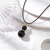 Natural Mixed Stone Gourd Pendant Necklaces NJEW-JN05246-3