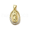Brass Micro Pave Cubic Zirconia Pendants KK-C090-35G-04-1