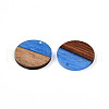 Opaque Resin & Walnut Wood Pendants RESI-S389-025A-C01-2