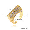 Fashionable Brass Micro Pave Cubic Zirconia Adjustable Cuff Open Rings for Women FS-WG47892-01-2