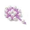 Handmade Glass Seed Beaded Flower Pendants PALLOY-MZ00498-04-3