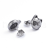 Retro 304 Stainless Steel Stud Earrings EJEW-L248-032AS-2