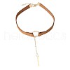 Peru Velvet Choker Alloy Rectangle Pendant Necklaces for Women FS-WGDB652-02-4