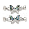 Butterfly Brass Micro Pave Clear Cubic Zirconia Fold Over Clasps KK-U059-28P-1