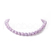 Macaron Color Faceted Acrylic Round Beaded Necklaces NJEW-JN04192-4