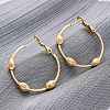 304 Stainless Steel Oval Hoop Earrings EJEW-Z098-30G-1