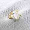 Brass with Natural Baroque Pearl Finger Rings RJEW-Q023-01G-1
