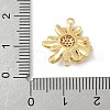 Flower Brass Micro Pave Clear Cubic Zirconia Connector Charms KK-M326-06-G01-3
