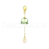 Glass & Brass Cubic Zirconia Charms & Synthetic Turquoise Beads Pendant Decorations HJEW-JM02980-01-1