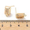 Brass Micro Pave Cubic Zirconia Stud Earring Findings KK-E107-22G-3