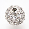 Brass Micro Pave Cubic Zirconia Beads ZIRC-Q013-12mm-142P-3