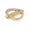 Brass Clear & Green Cubic Zirconia Pendants KK-E068-VA168-2-3