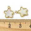 Ion Plating(IP) 304 Stainless Steel Pave Shell Star Charms X-FIND-Z028-26G-3