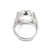 Rhodium Plated 925 Sterling Silver Micro Pave Clear Cubic Zirconia Adjustable Ring Components STER-NH0017-03P-3