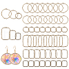 CHGCRAFT 48Pcs 6 Styles Alloy Open Back Bezel Pendants FIND-CA0008-85-1
