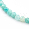 Faceted Natural Amazonite Beaded Bracelets for Women BJEW-JB05928-04-2