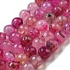 Faceted Natural Dragon Veins Agate Beads Strands G-F447-12mm-L08-2