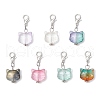 Cat Head Shape Glass Pendant Decorations HJEW-JM03335-2